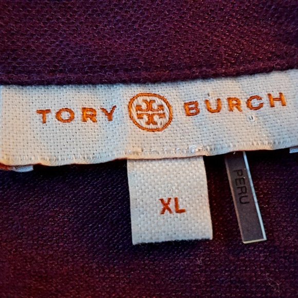 Tory Burch Longsleeve Lidia eggplant purple shirt - Picture 2 of 4